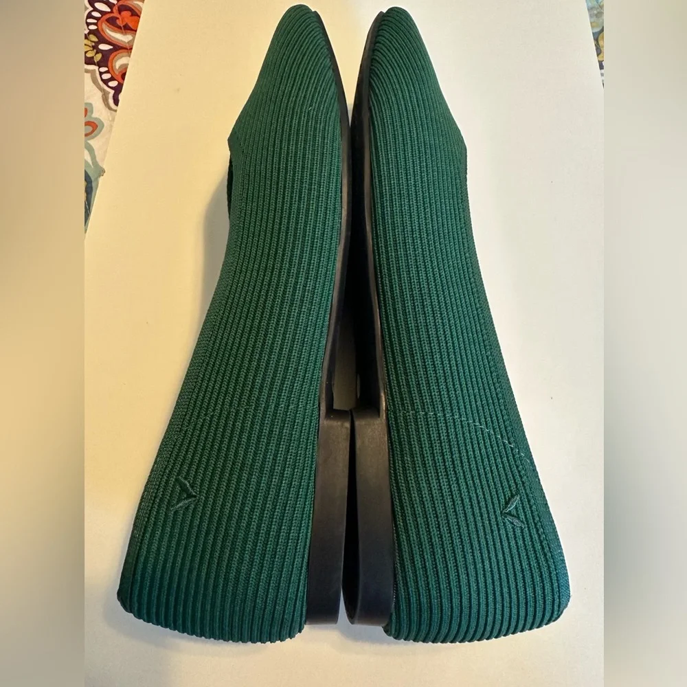 Vivaia Green Margot 2.0 Square Toe V Cut Ballerina Style Flats sz 41 Wide - Picture 5 of 10